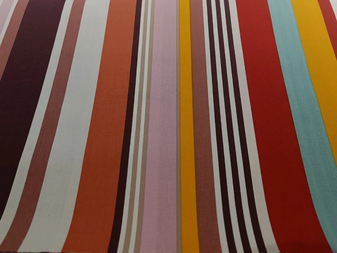 100% Cotton Poplin Lycra stripes 58" wide [12462-12464]