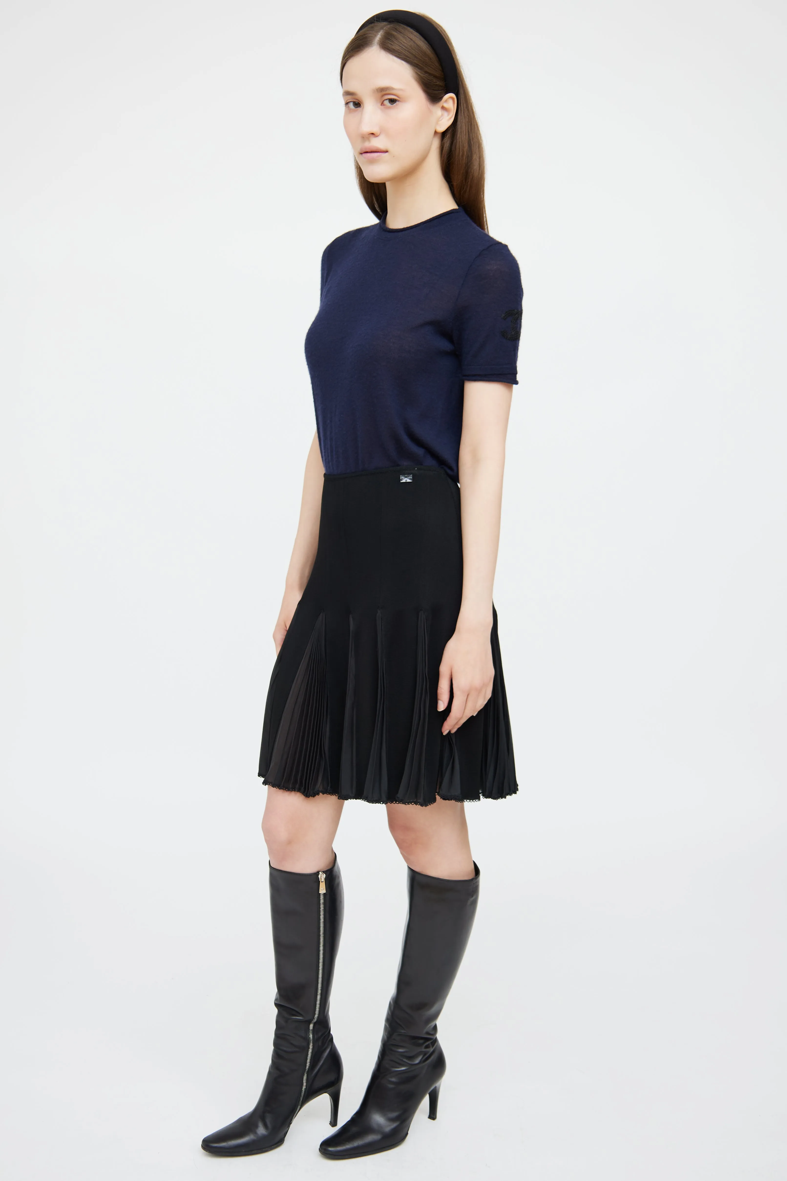 2004 Flowy Panel Pleated Skirt