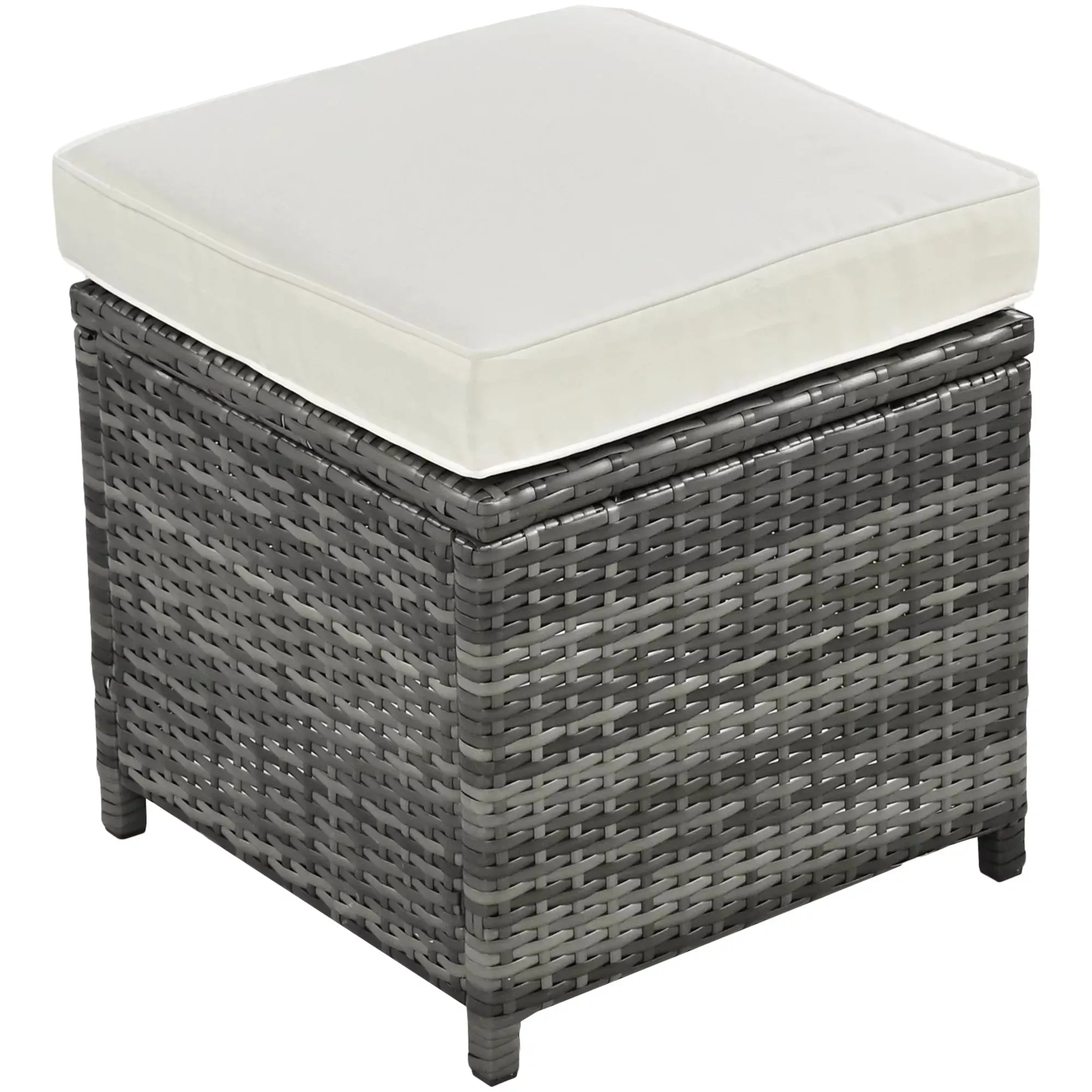 6-Piece Outdoor Sectional Furniture Set with Storage Box and Adjustable Seat, All Weather Rattan Sofa Set with Removable Covers and Tempered Glass Top Table for Garden Patio