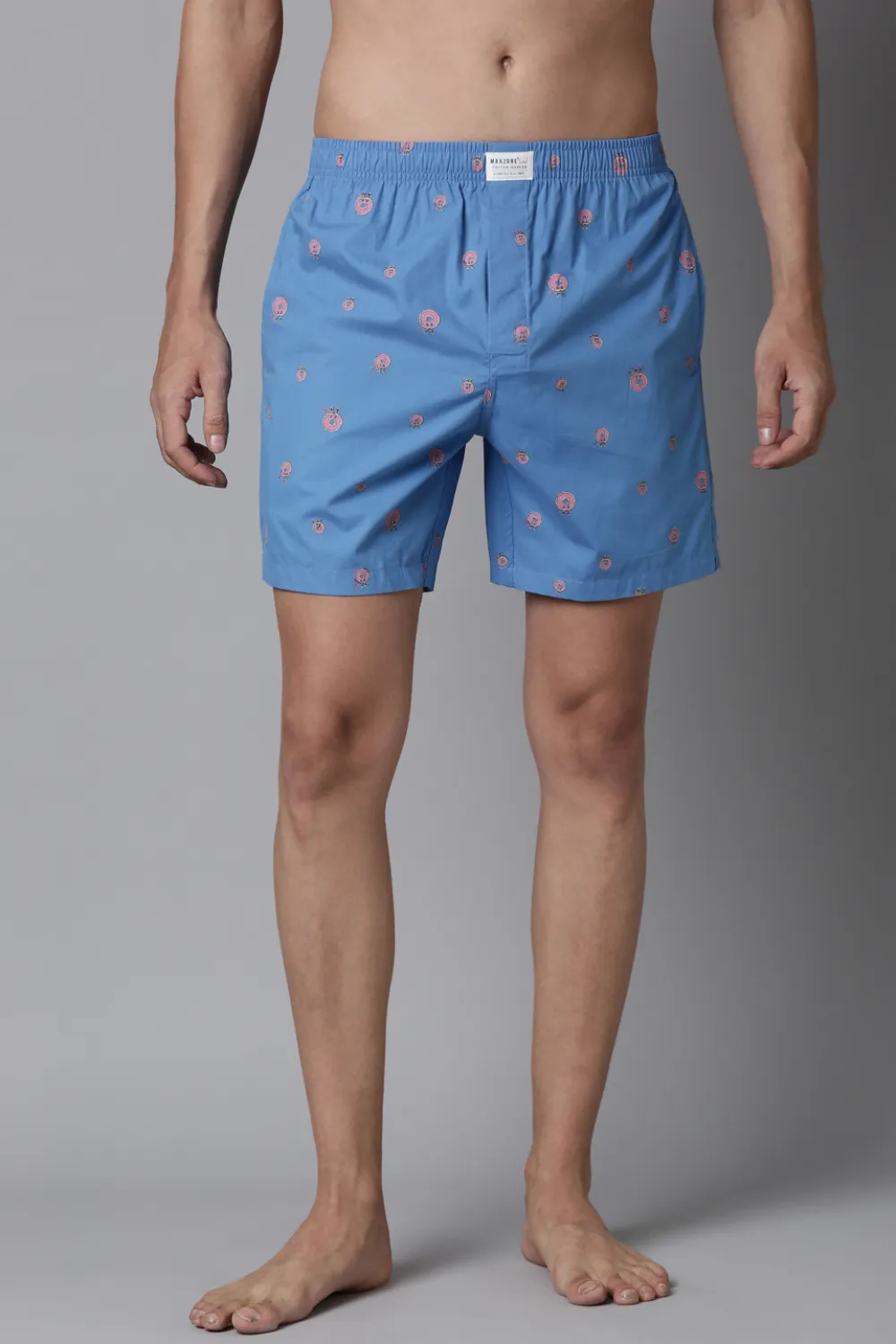Black Printed & Blue-Lagoon Printed 365 Boxers Combo