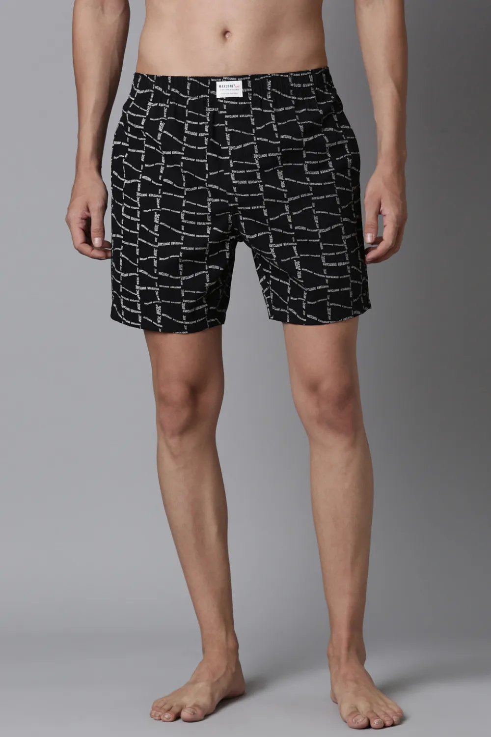 Black Printed & Blue-Lagoon Printed 365 Boxers Combo