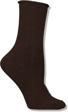 Brown Relaxed Roll Top Socks (Women's)