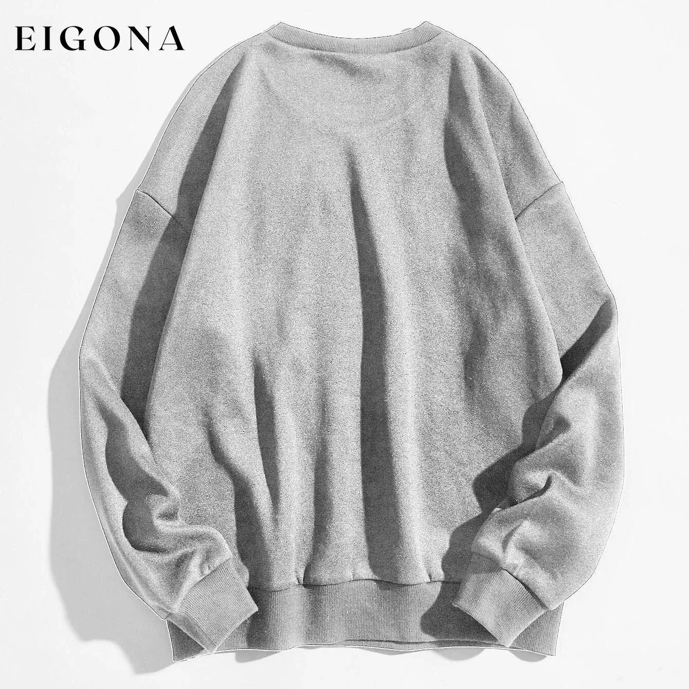 Butterfly & Slogan Graphic Thermal Sweatshirt