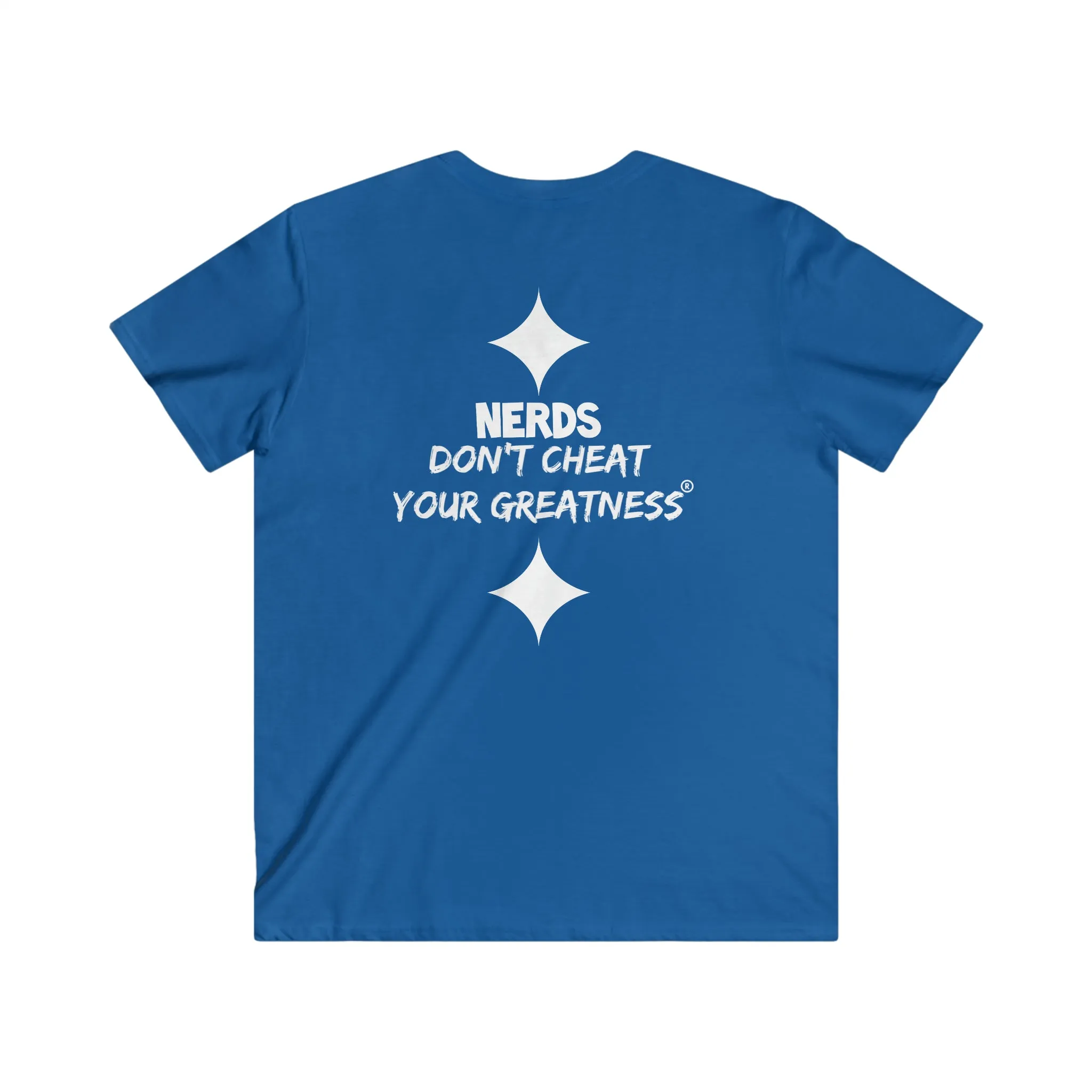 DCYG NERDS White Logo Fitted V-Neck Short Sleeve Tee