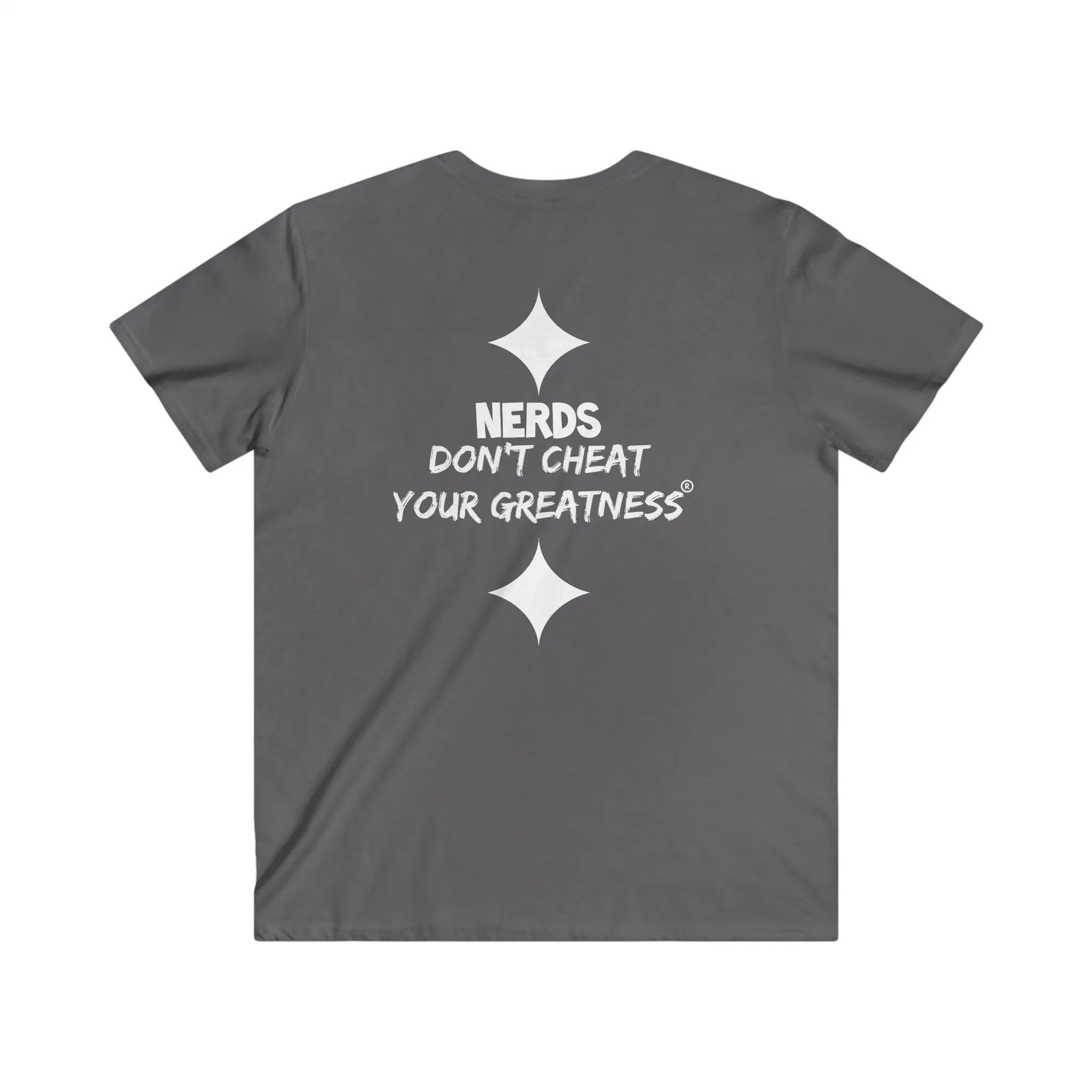 DCYG NERDS White Logo Fitted V-Neck Short Sleeve Tee