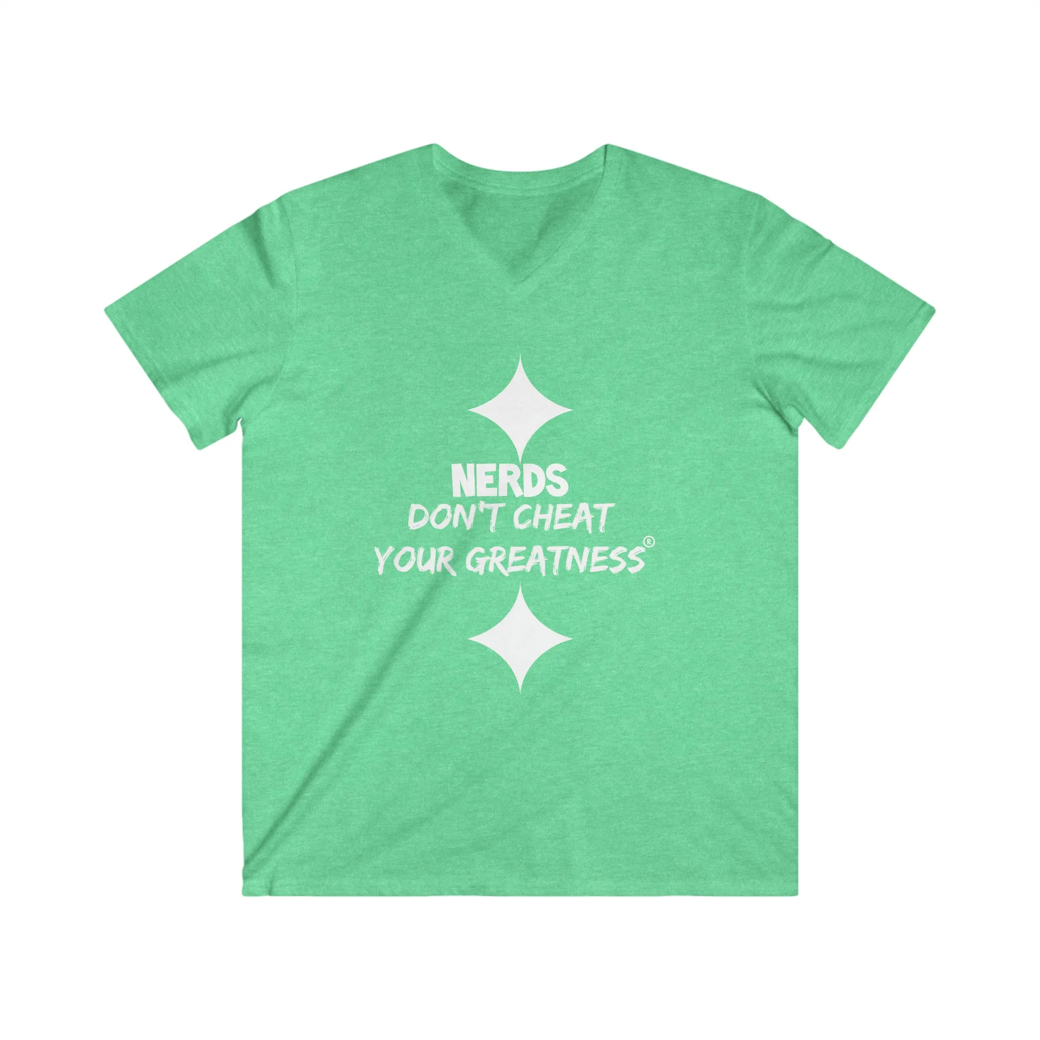 DCYG NERDS White Logo Fitted V-Neck Short Sleeve Tee