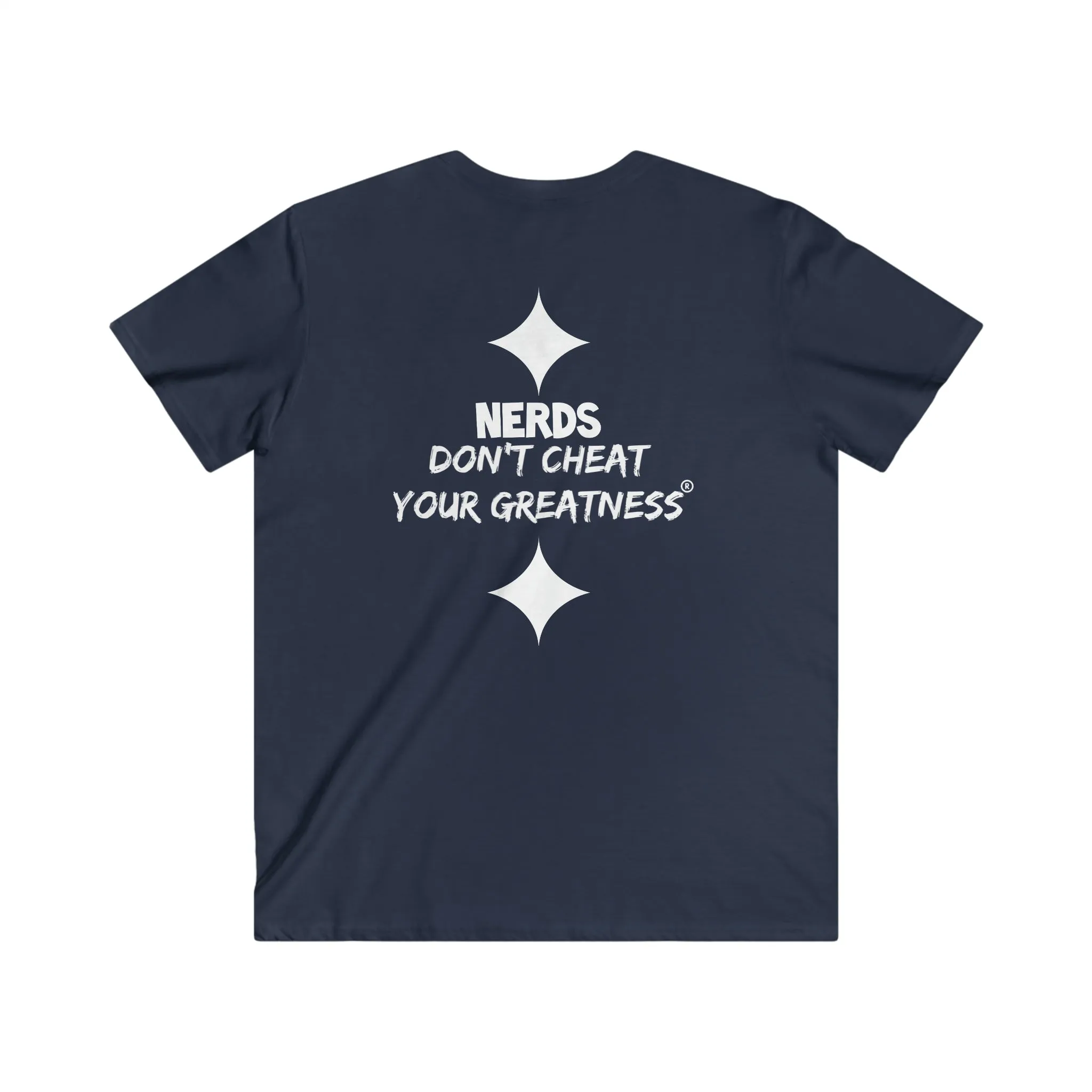 DCYG NERDS White Logo Fitted V-Neck Short Sleeve Tee