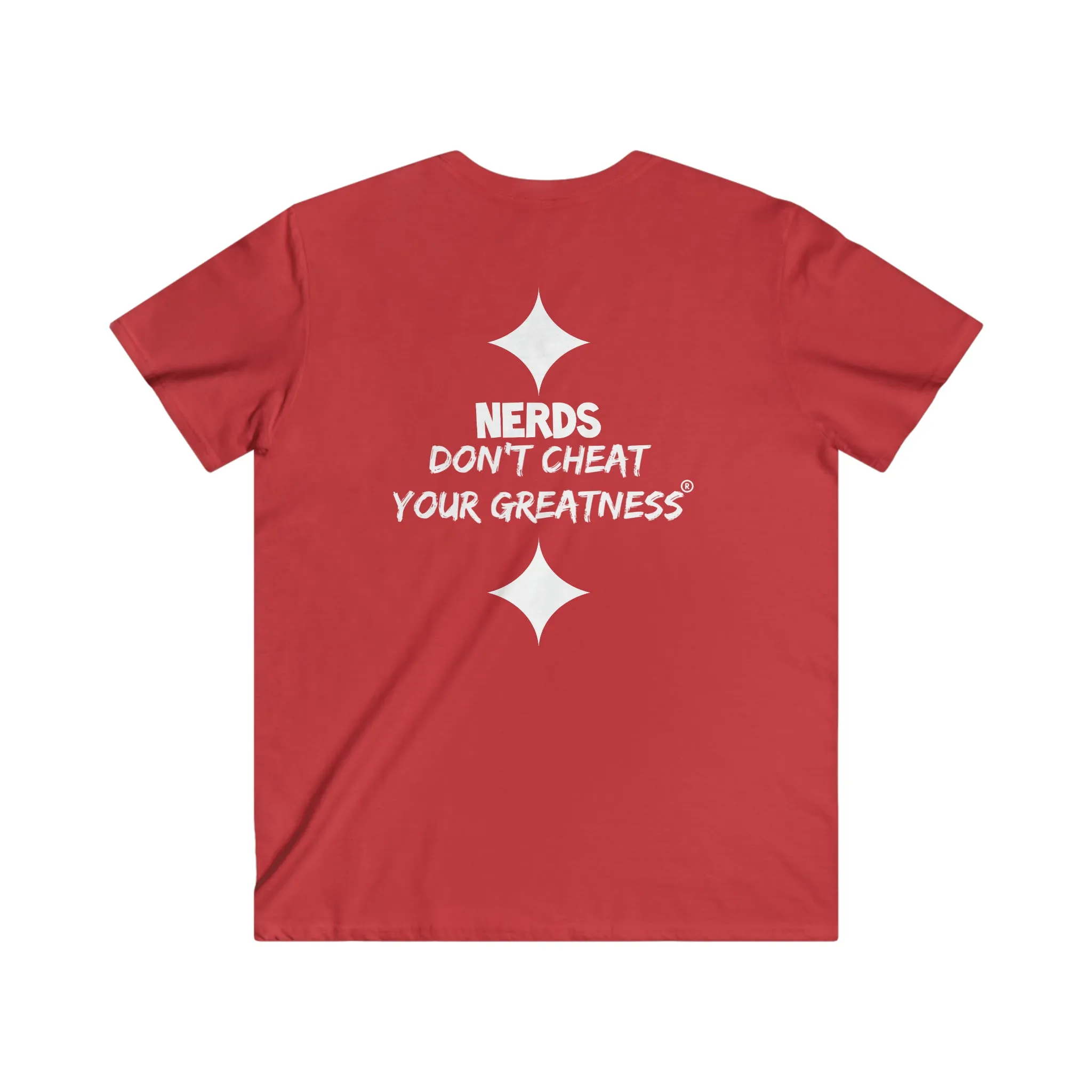 DCYG NERDS White Logo Fitted V-Neck Short Sleeve Tee