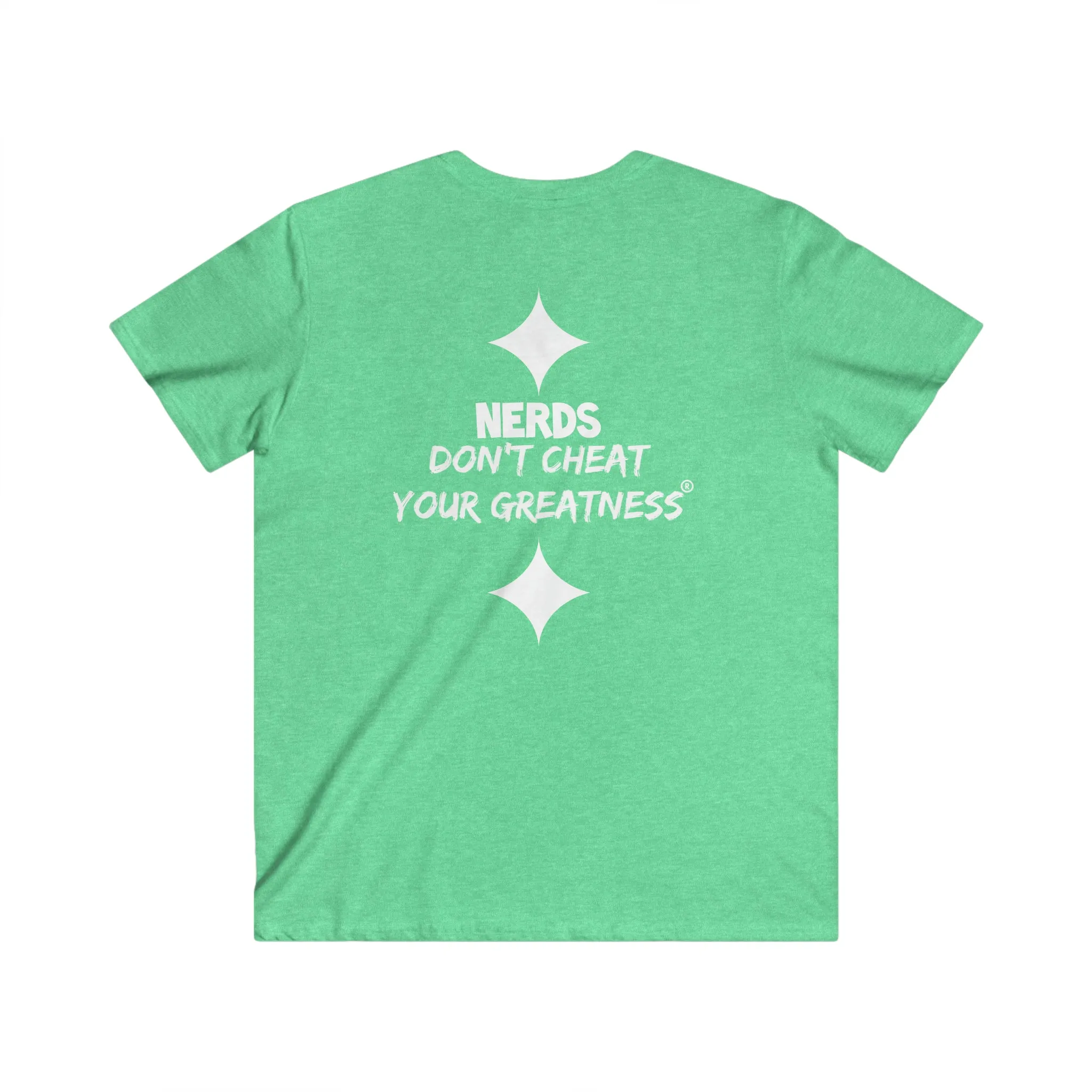 DCYG NERDS White Logo Fitted V-Neck Short Sleeve Tee
