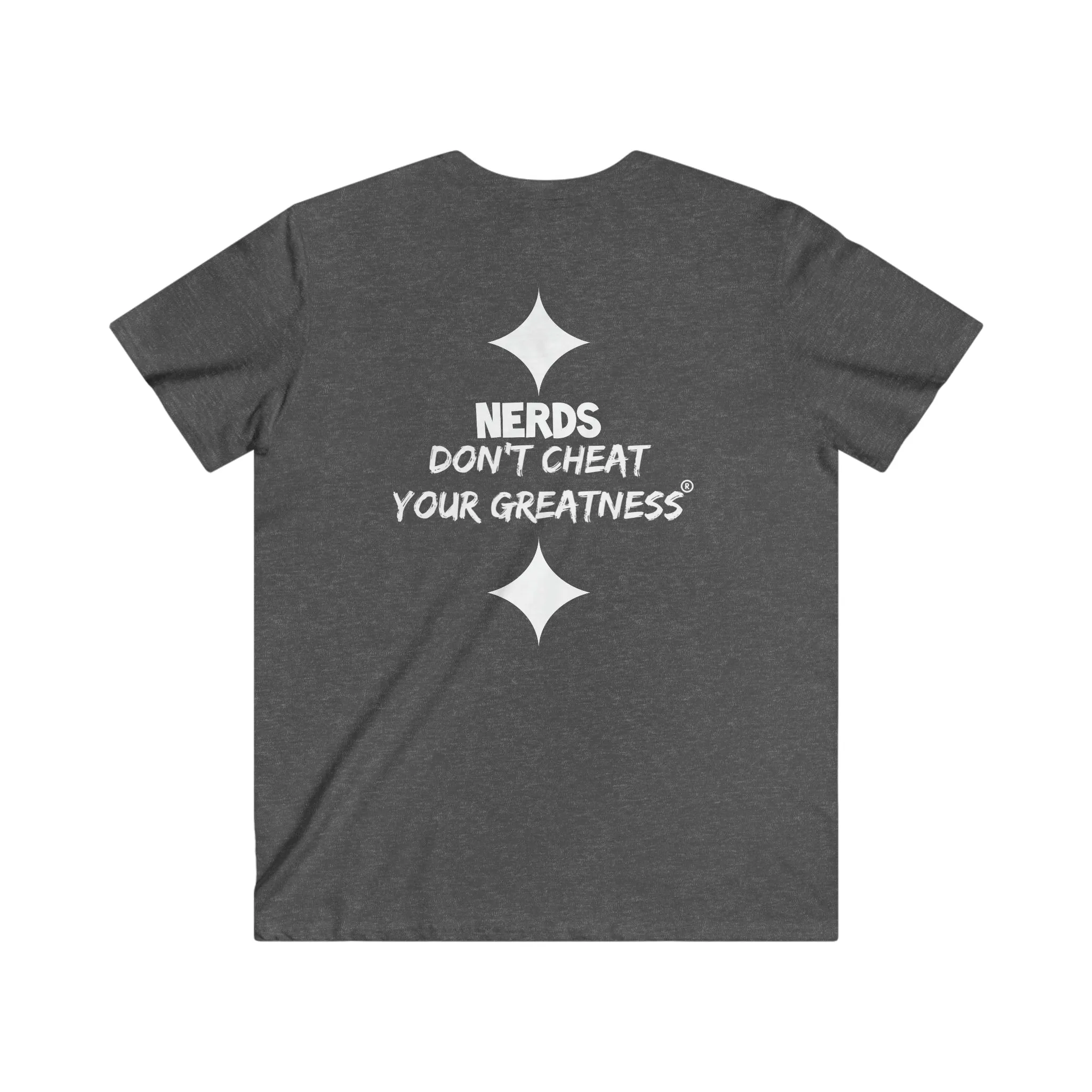 DCYG NERDS White Logo Fitted V-Neck Short Sleeve Tee