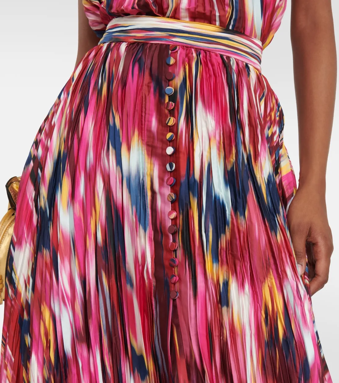 Dulce Simkhai pleated maxi skirt, multicolor