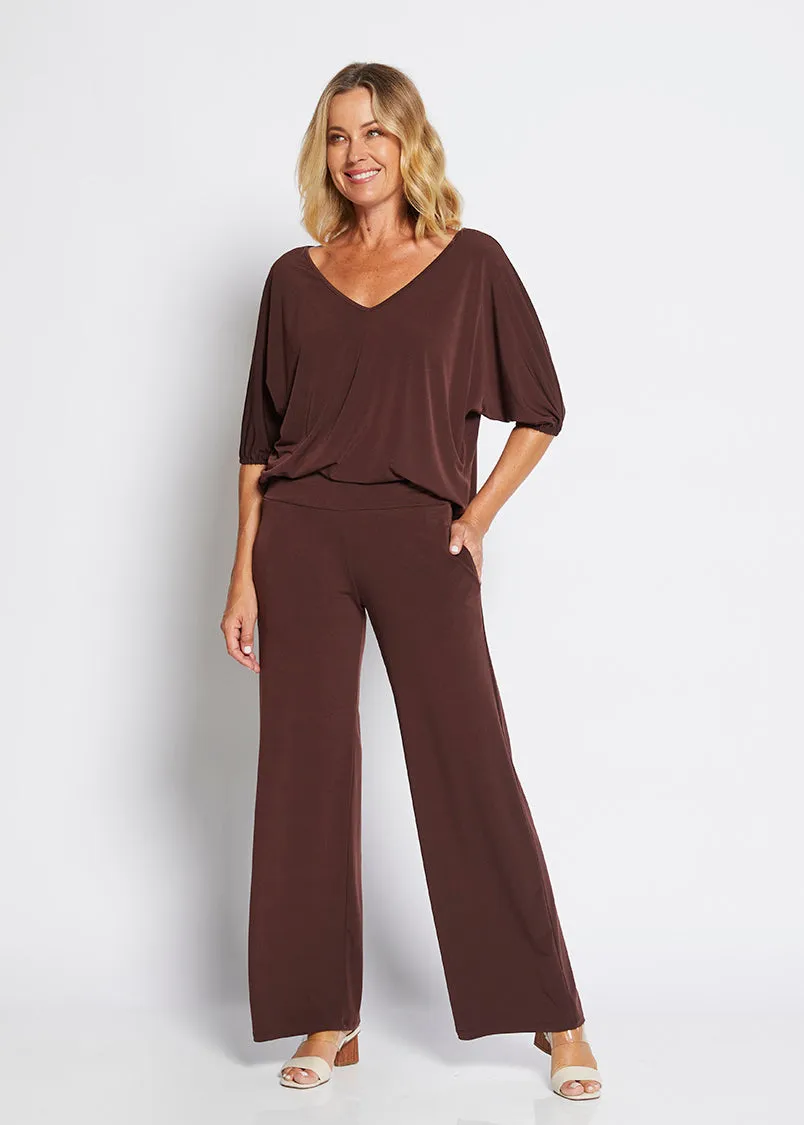 Great jersey tee top in Chocolate