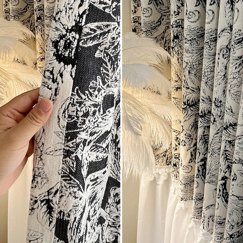 Irina Chenille Morris Botanical Pattern Blackout Thermal Curtain