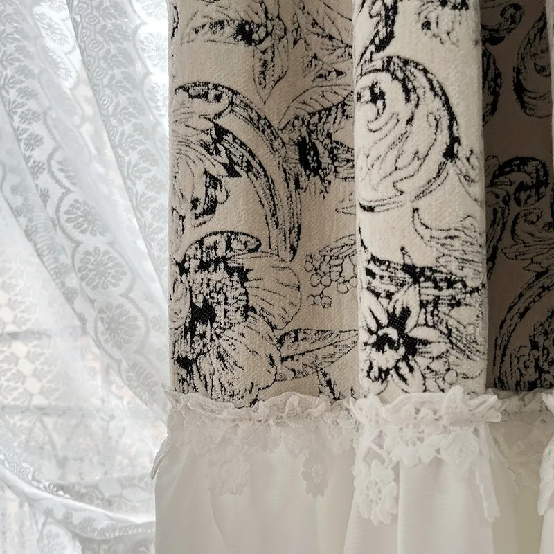 Irina Chenille Morris Botanical Pattern Blackout Thermal Curtain