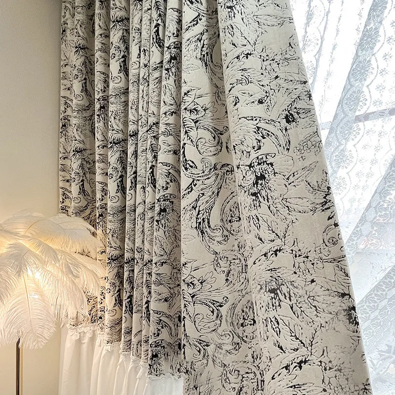 Irina Chenille Morris Botanical Pattern Blackout Thermal Curtain