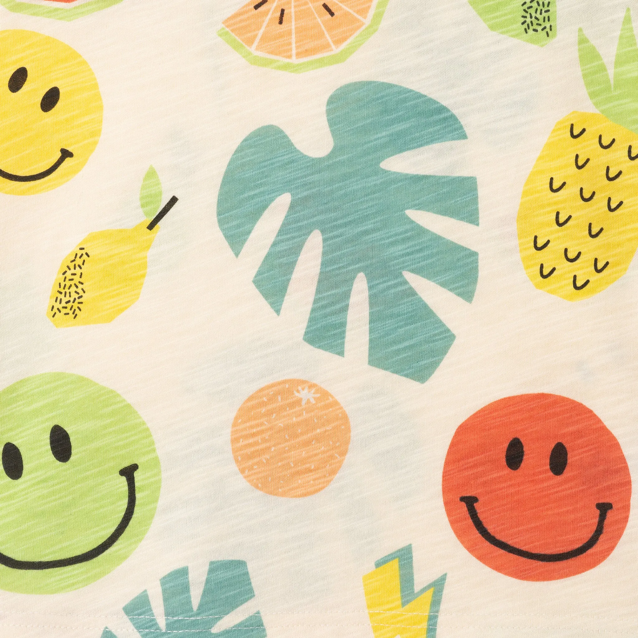 Kids (2-7) Fun Print Graphic Tee & Short Set | Tropical Smiles