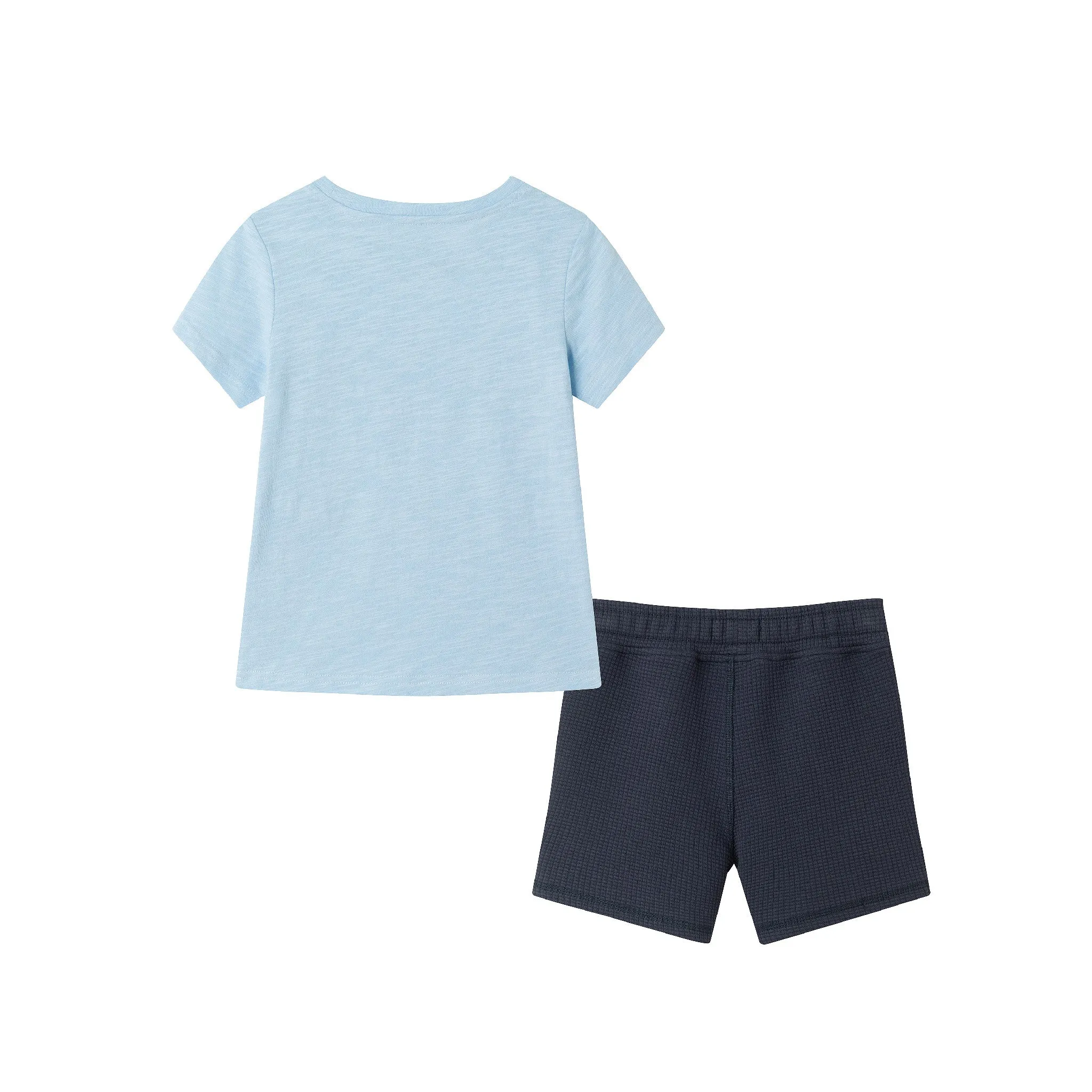Kids (2-7) Graphic Tee & Navy Quilted Short Set | Shark Characters