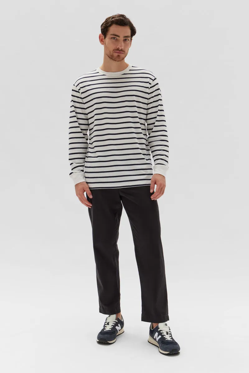 KYLO ORGANIC CUFFED LONG SLEEVE TEE | WHITE/TRUE NAVY STRIPE