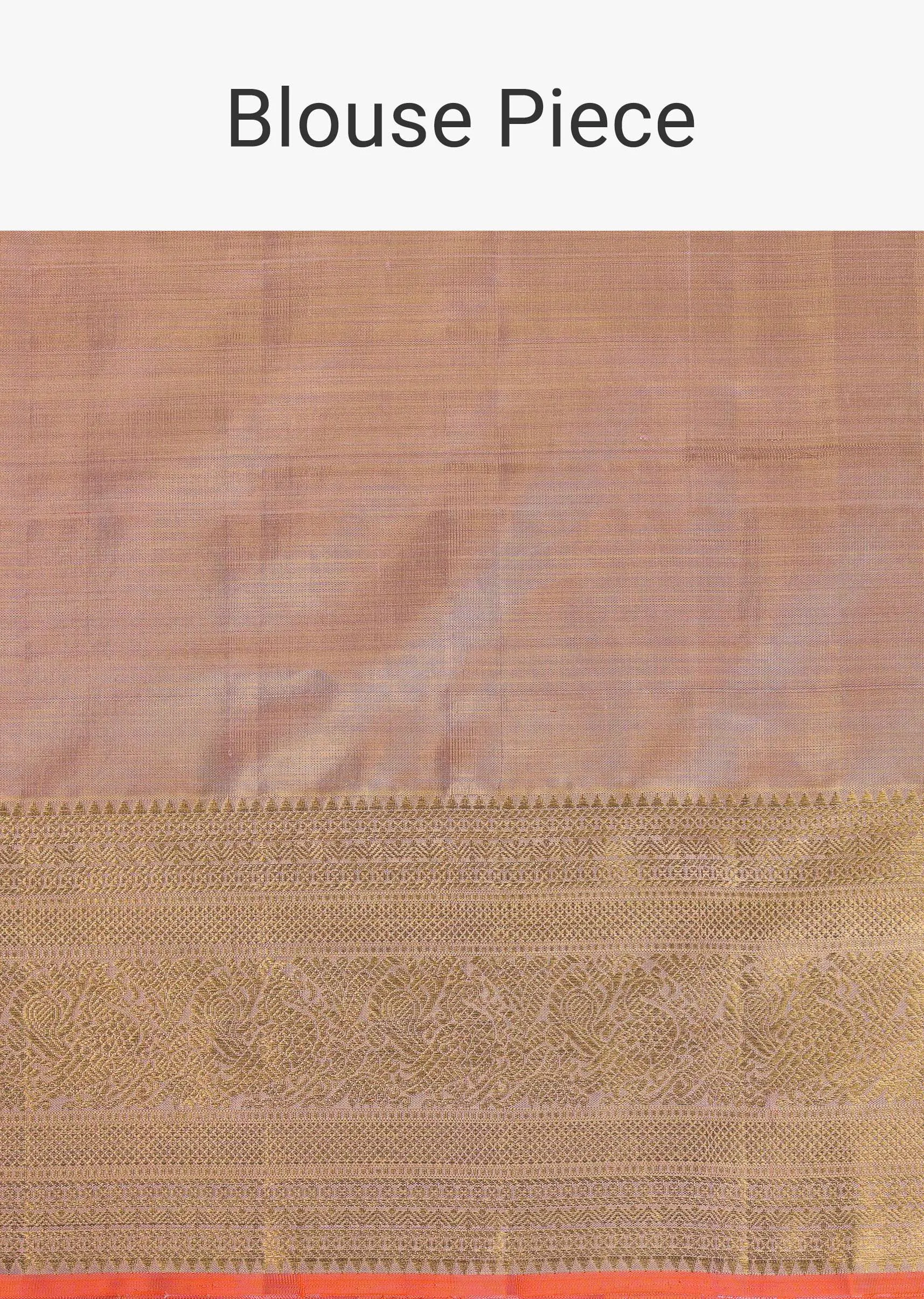 Lilac Purple Kanjivaram Saree In Pure Tissue Silk With 14gm Real Zari Weave And Unstitched Blouse