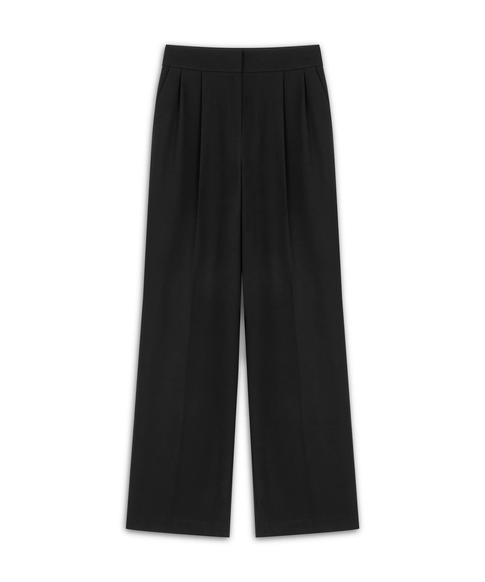Machka Straight Fit Pleated Trousers Black