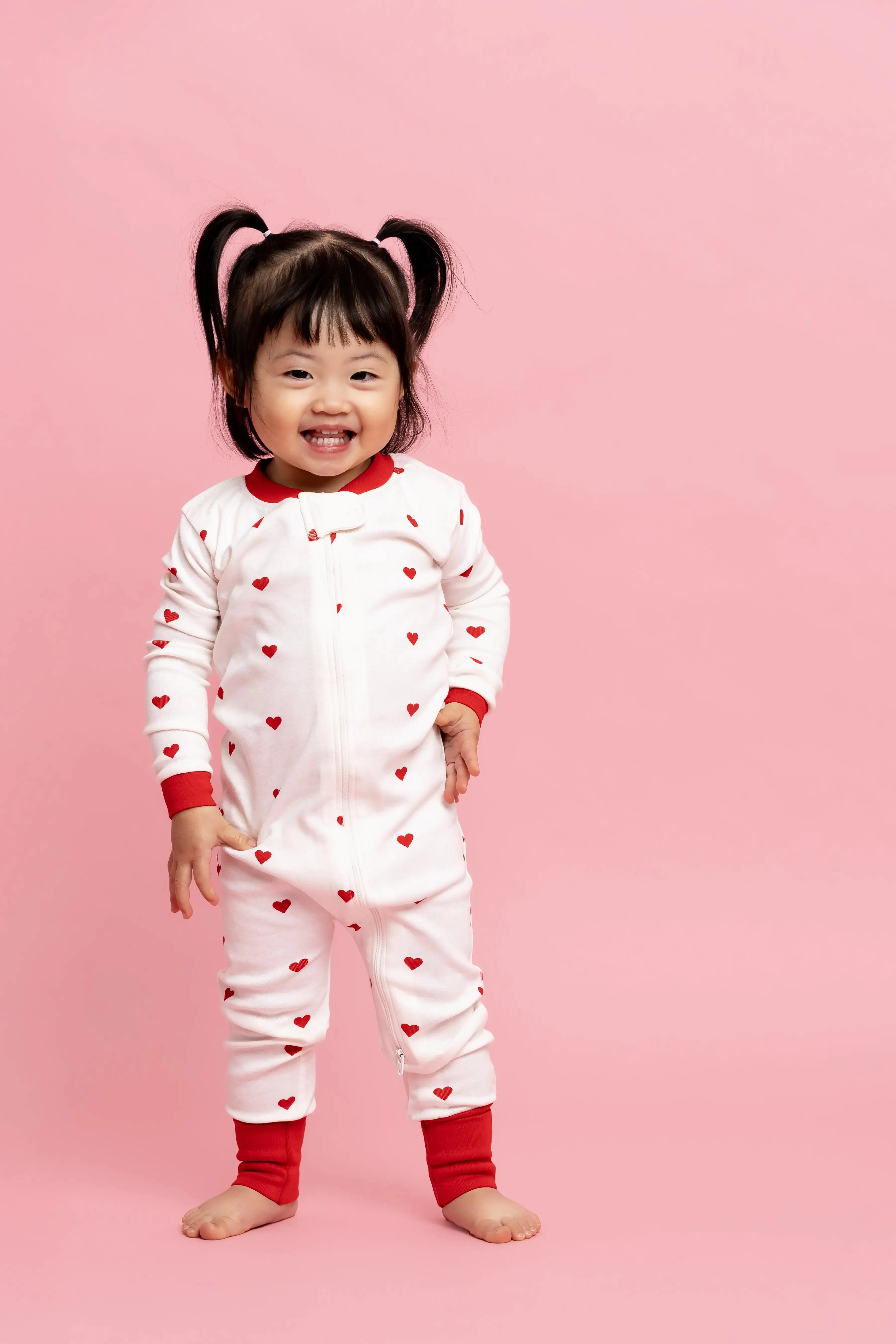 One-Piece Baby Pajamas_Tiny Hearts