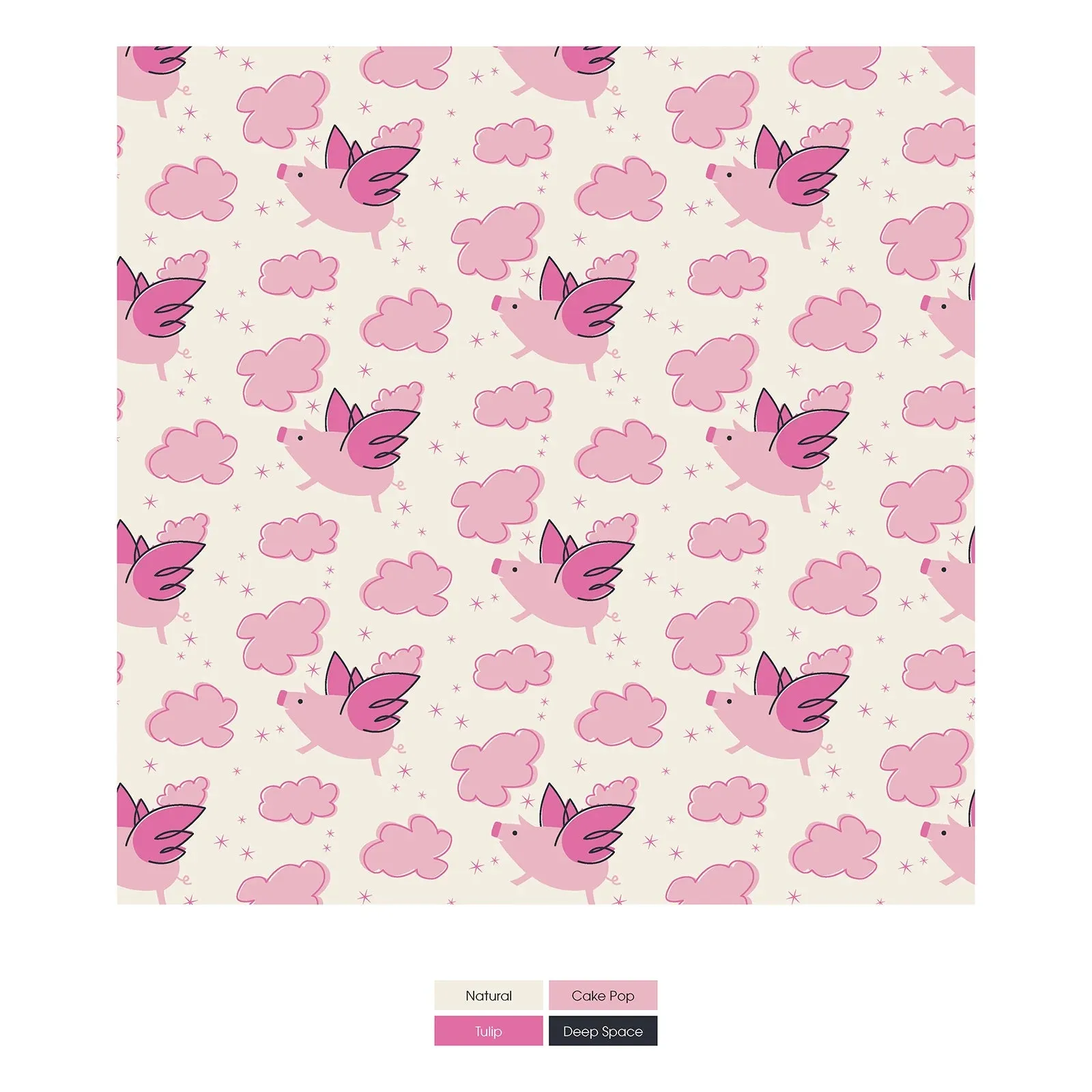 Pink Flying Pigs Convertible Sleeper with Zipper