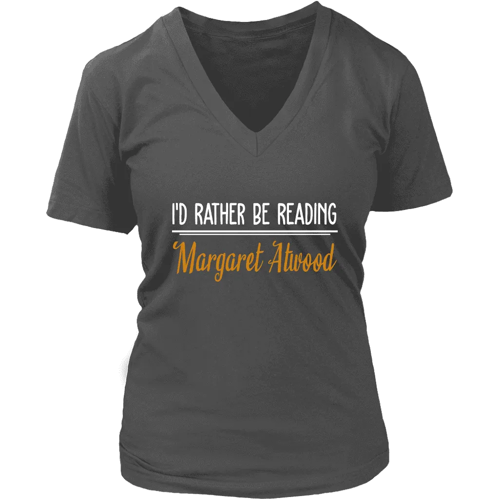 "I'd Rather Be reading MA" V-neck Tshirt