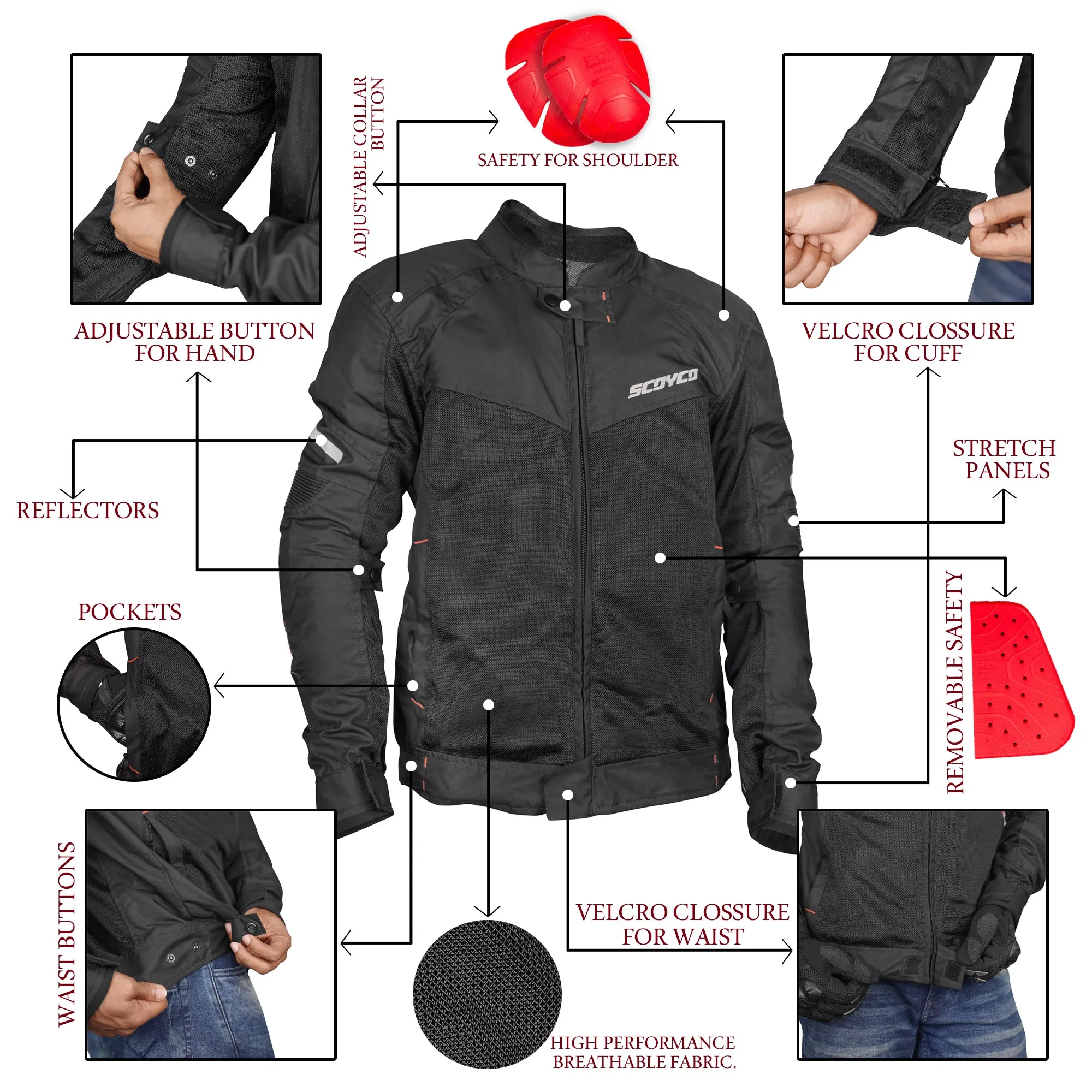 SCOYCO Motorcycle Jacket JK118, Motocross Racing Gear - 872340