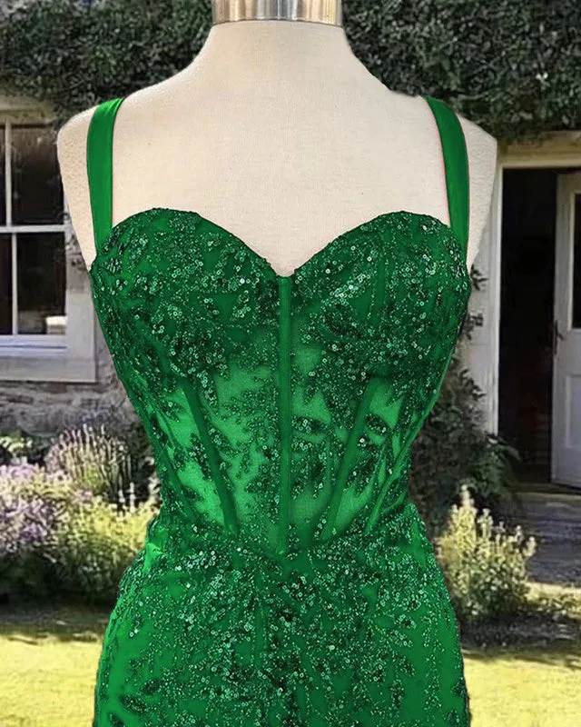 Short Green Sequin Pattern Corset Homecoming Dress Prom Dresses