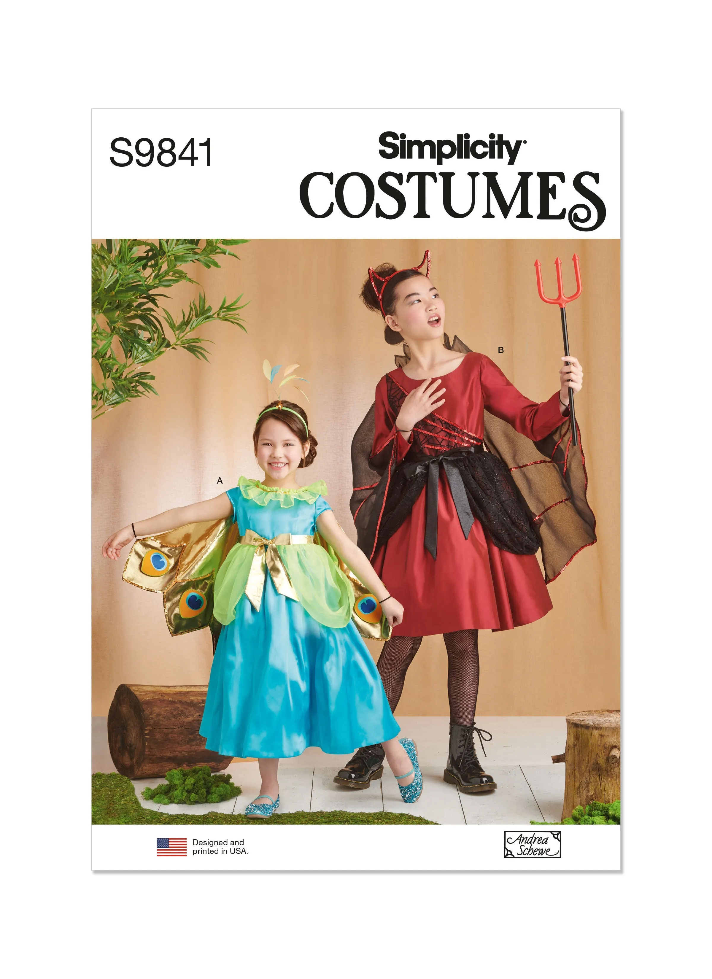 Simplicity sewing pattern 9841 Children's and Girls' Costumes by Andrea Schewe Designs