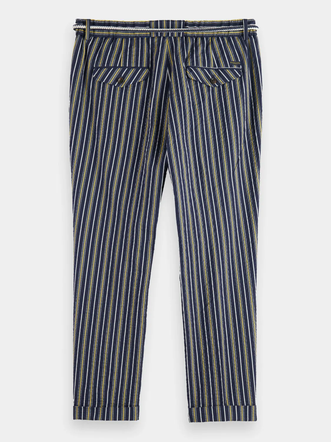 Striped loose tapered seersucker chino