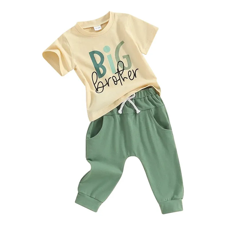 Summer Baby Boy Letter Print Clothes Set