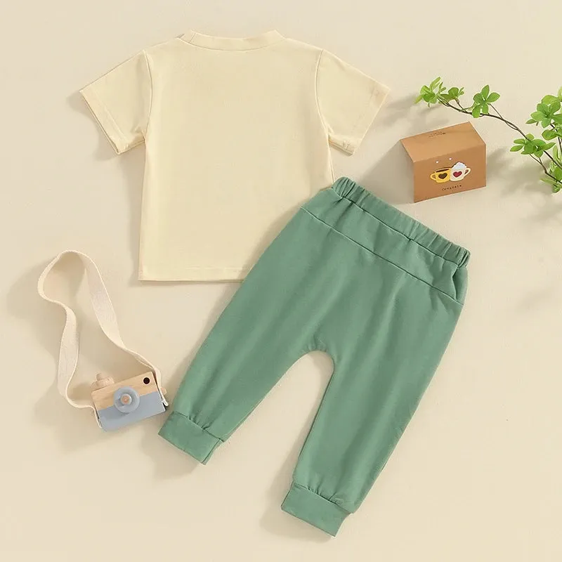 Summer Baby Boy Letter Print Clothes Set