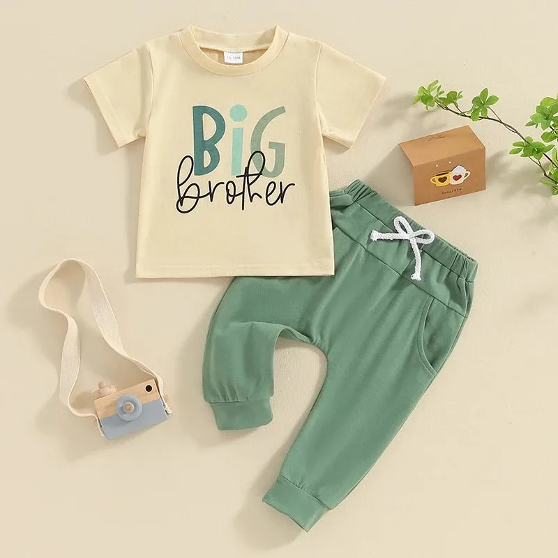 Summer Baby Boy Letter Print Clothes Set