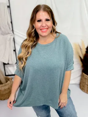Teal Thermal Top with Dolman Sleeves FINAL SALE