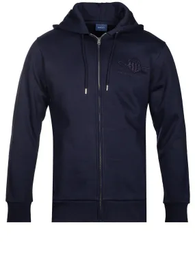 Tonal Archive Shield Zip Hoodie Evening Blue