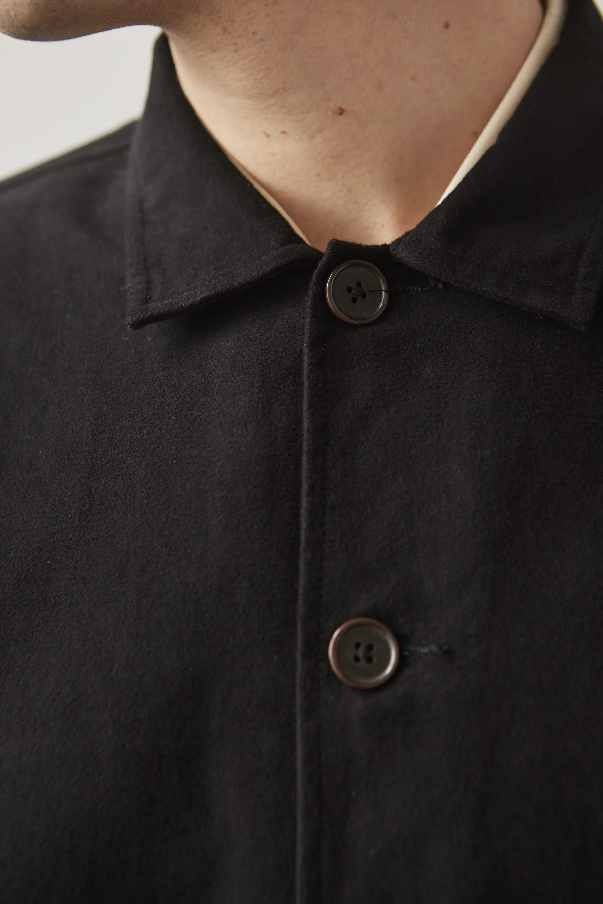 Universal Works Lightweight Moleskin Easy Overshirt, Black
