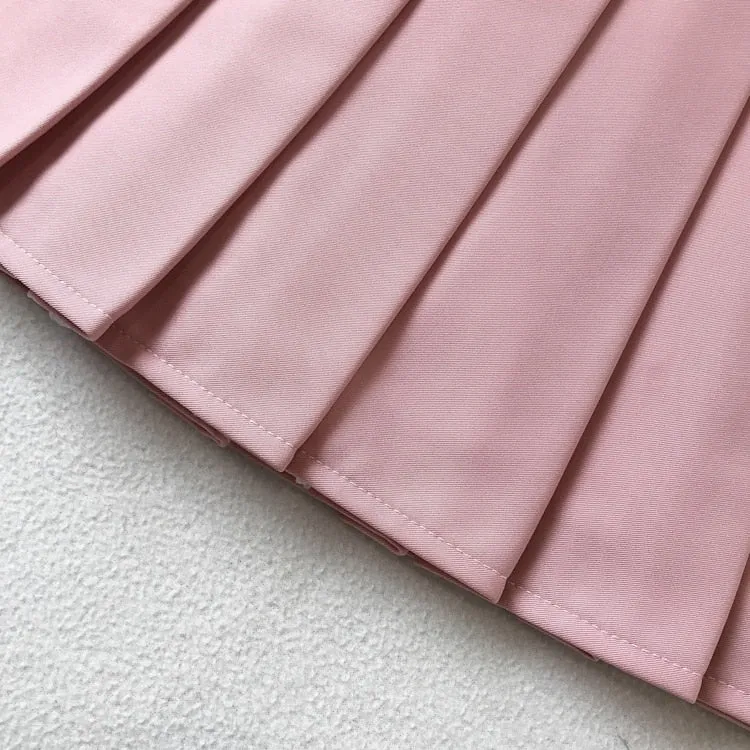 VenusFox High Waist Lolita Pleated A-line Mini Skirts Plus Size