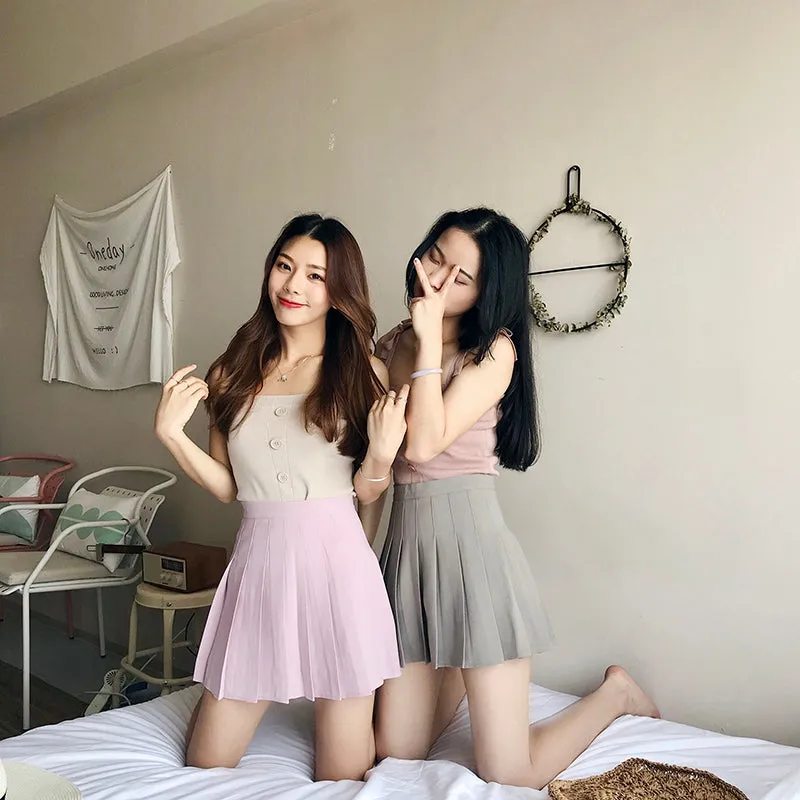 VenusFox High Waist Lolita Pleated A-line Mini Skirts Plus Size