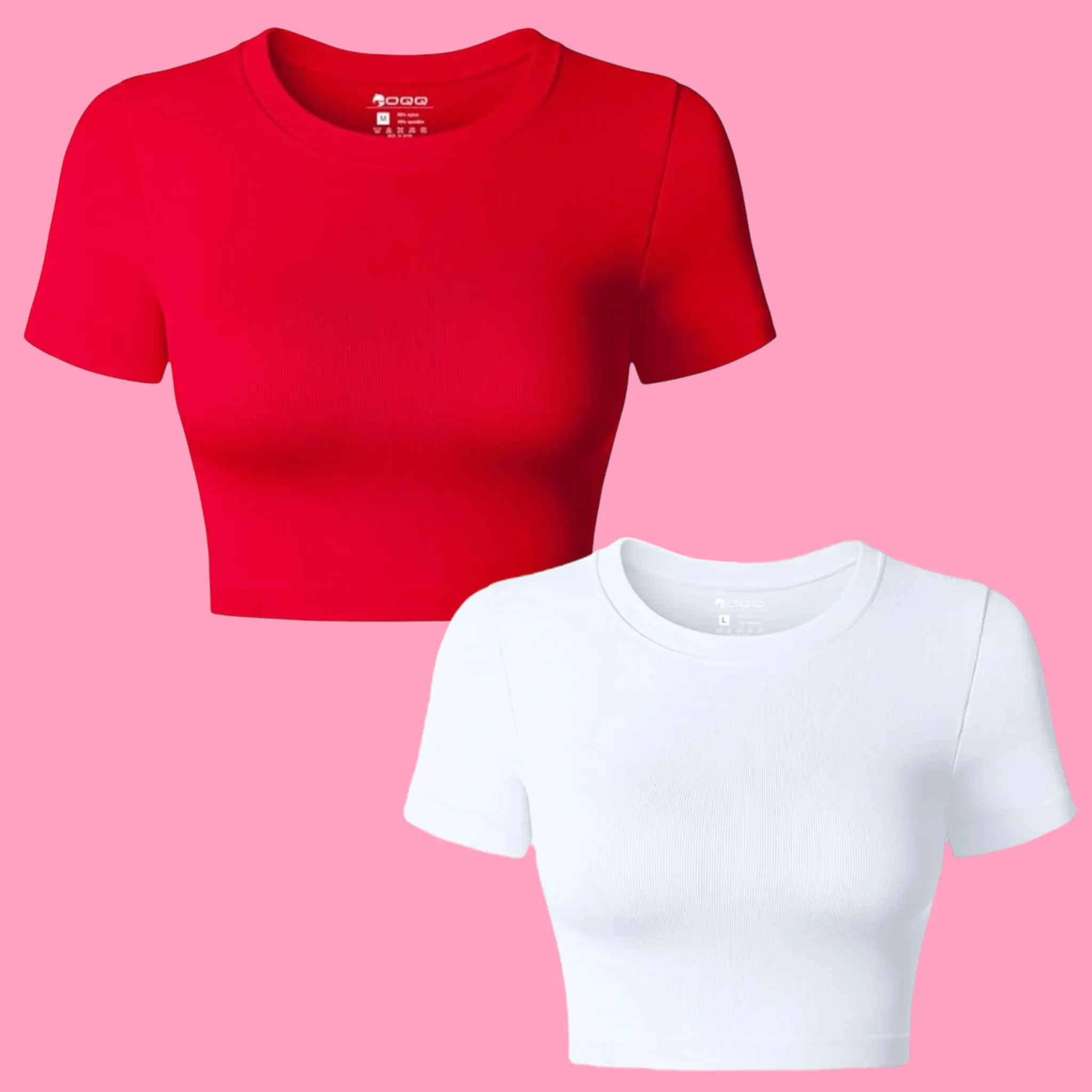 Womens Basic Crop Top Short Sleeves Crew Neck Shirt