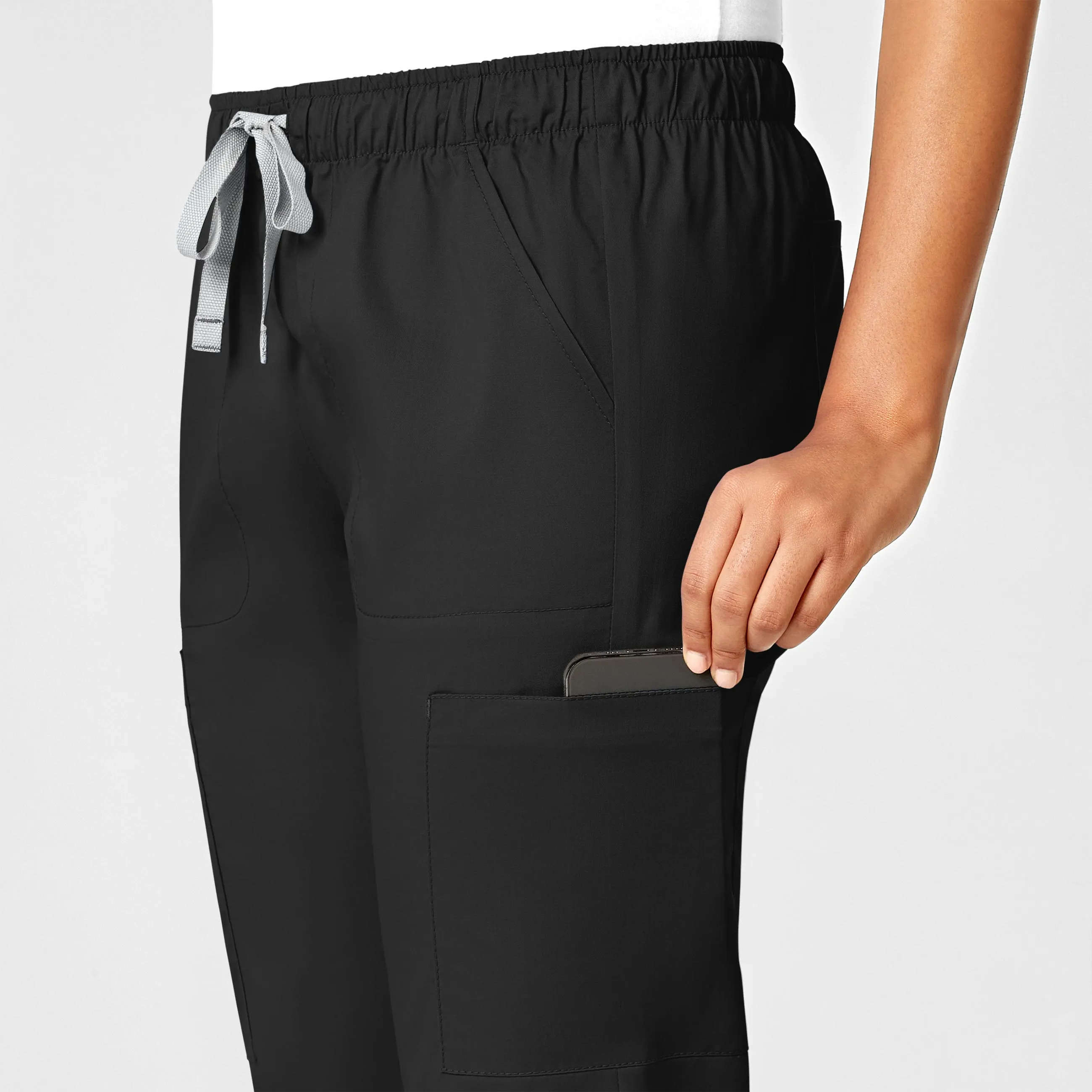 WonderWORK Women's Convertible Slim Leg Scrub Pant - Black