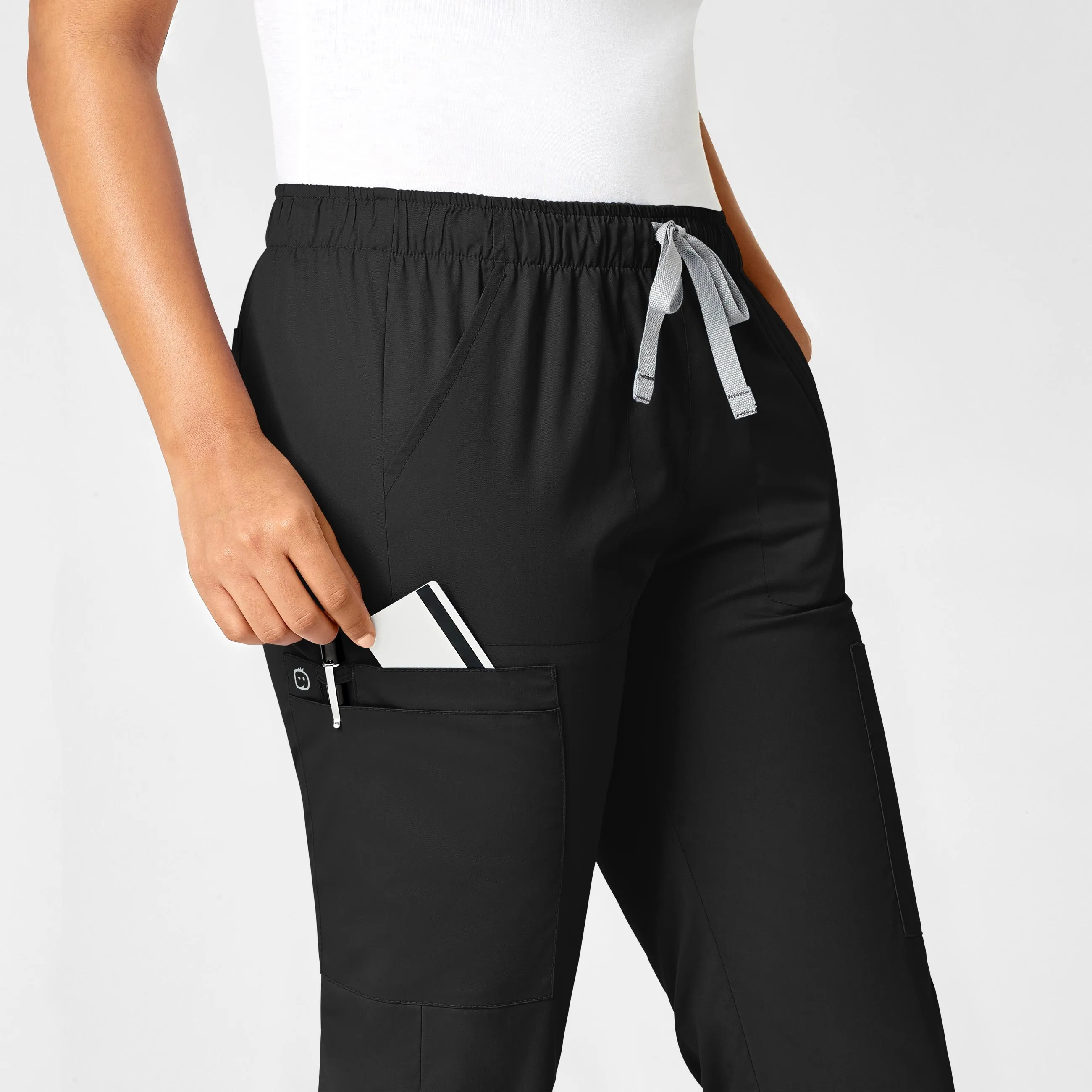 WonderWORK Women's Convertible Slim Leg Scrub Pant - Black