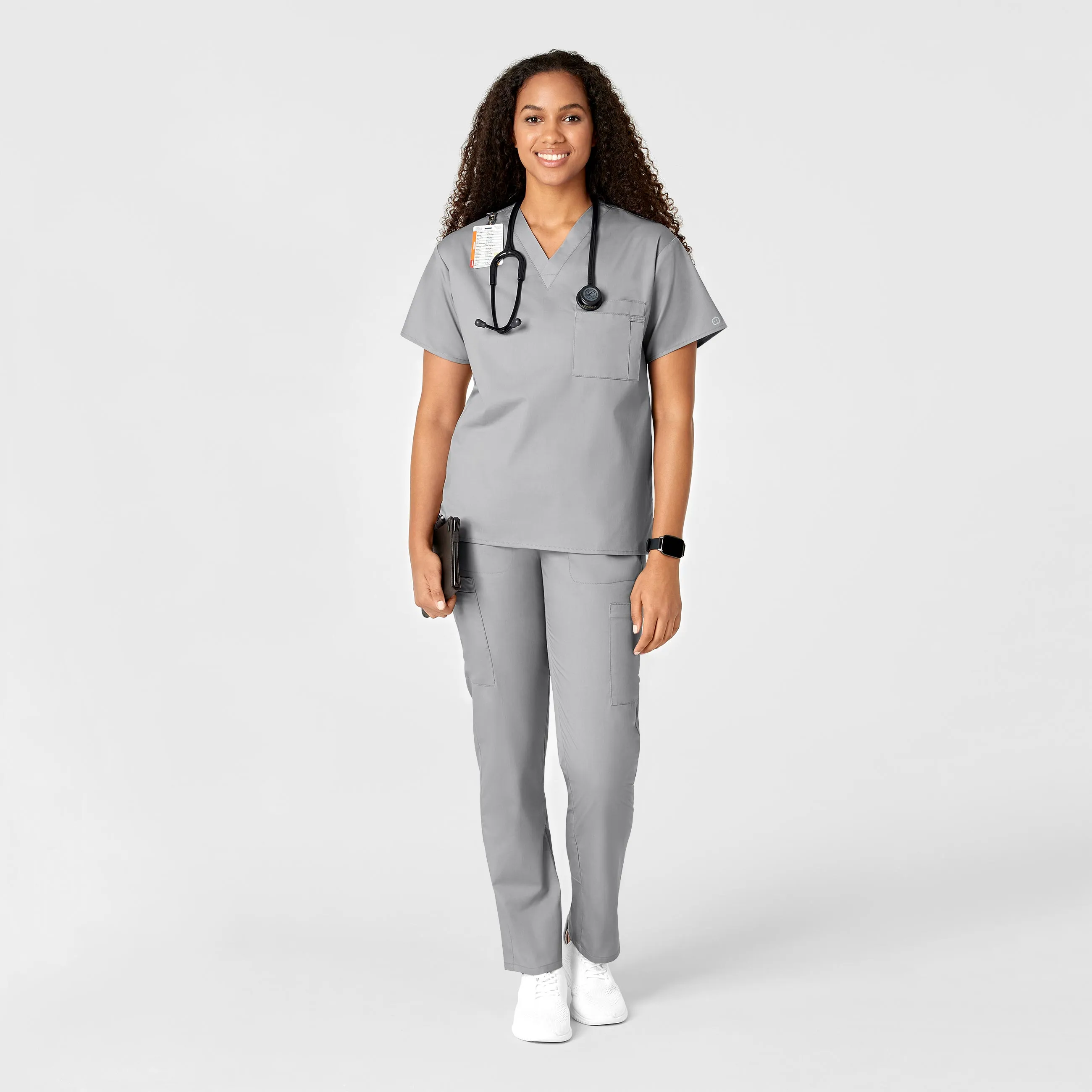 WonderWORK Women's Convertible Slim Leg Scrub Pant - Grey