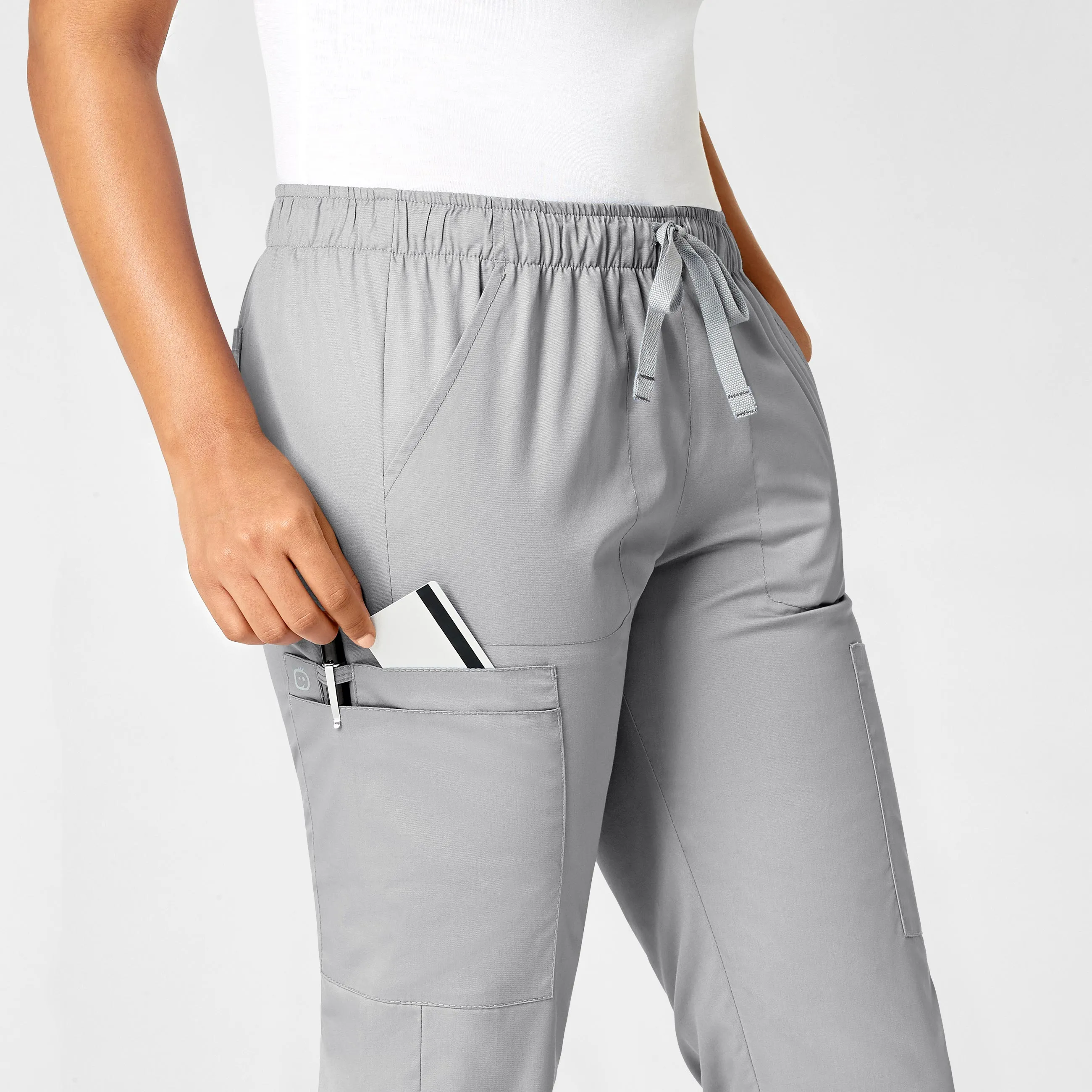 WonderWORK Women's Convertible Slim Leg Scrub Pant - Grey