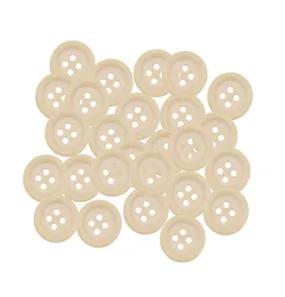Wooden Buttons - Round Wood Buttons for Crafts Sewing Sweater by Mandala Crafts, Natural Color Bulk  1 Inch Button 4 Holes